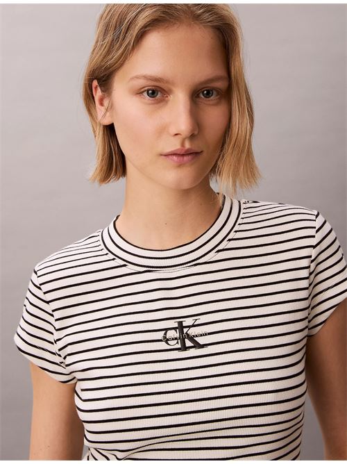 striped monologo baby rib tee CALVIN KLEIN JEANS | LV047F833GXDY